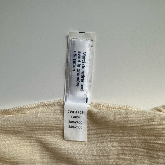 Lucky Brand Beige Cream Embroidered Boho Peasant Top - Medium. - Picture 8 of 10